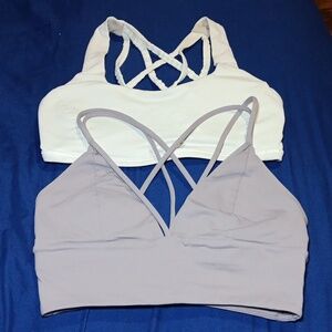 lululemon athletica Dual Strappy Sports Bras - White and Gray